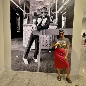 Pink Satin Midi Skirt